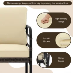 Tangkula 8-Piece Outdoor Wicker Conversation Set - Patio Bistro Furniture with Cushions -Tangkula Shop GUEST 6be344f7 35ac 461b 8225 11e125ae87fd 1