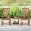 Tangkula 2PCS Rocking Chair High-Back Outdoor Rocker W/ Smooth Rocking Base For Backyard