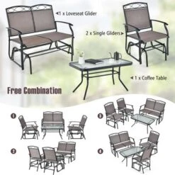Tangkula 4PCS Outdoor Glider Chair & Table Set Patio Conversation Furniture Set 12 Tangkula 4PCS Outdoor Glider Chair & Table Set Patio Conversation Furniture Set -Tangkula Shop GUEST 6c5316c1 5460 46d3 b34c 4ce20bc47dca