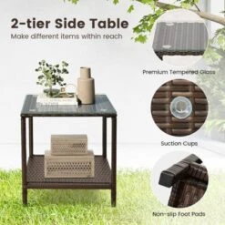 Tangkula 3 PCS Rocking Set Wicker Rocking Chairs W/ 2-Tier Coffee Table Patio Black 14 Tangkula 3 PCS Rocking Set Wicker Rocking Chairs W/ 2-Tier Coffee Table Patio Black -Tangkula Shop GUEST 6c96cdae a14d 4a95 830c 51232c1bccac