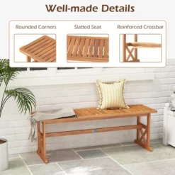 Tangkula 51-Inch Acacia Wood Outdoor Bench with X-Shaped Support Frame 12 Tangkula 51-Inch Acacia Wood Outdoor Bench with X-Shaped Support Frame -Tangkula Shop GUEST 6d15be13 ac9e 4b49 8a1f 7732fb224577 1