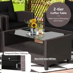 Tangkula 4-Piece Patio Rattan Furniture Set with Cushioned Loveseat and Storage Table -Tangkula Shop GUEST 6d67c20c 909d 4b44 82c8 7ac6123f5c93