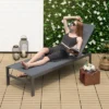 Tangkula Set Of 2 Patio Chaise Lounge Outdoor Adjustable Lounge Chair W/ 6-Position Backrest Grey