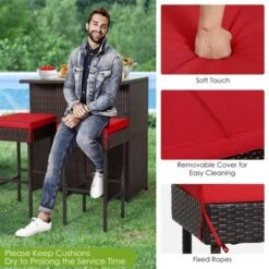 Tangkula 3PCS Patio Wicker Rattan Bar Set Table W/2 Cushioned Stools 14 Tangkula 3PCS Patio Wicker Rattan Bar Set Table W/2 Cushioned Stools -Tangkula Shop GUEST 6dd57418 8de5 4727 a6ae ed1005d30f9e