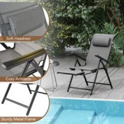 Tangkula Folding Patio Chairs Set Of 2 Lounge Chairs W/ 10-Level Adjustable Backrests -Tangkula Shop GUEST 6df75dfa 5307 43cb aee6 0b0550ef1aaa