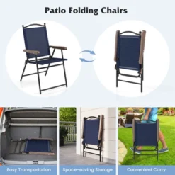 Tangkula Patio Folding Chairs Set Of 2 Outdoor Dining Chairs W/ Ergonomic Backrests & Armrests -Tangkula Shop GUEST 6ead0a6f 8973 4928 b17e fc9a35b54afe