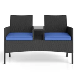 Tangkula 2-Seat Outdoor Rattan Loveseat with Built-in Coffee Table - Blue 19 Tangkula 2-Seat Outdoor Rattan Loveseat with Built-in Coffee Table - Blue -Tangkula Shop GUEST 6f4f5622 6293 4877 8b45 3df1fd253b72