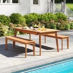 Tangkula 2PCS 55" Teak Wood Bench 3-Person Backless Seating W/ 880 LBS Weight Capacity 11 Tangkula 2PCS 55" Teak Wood Bench 3-Person Backless Seating W/ 880 LBS Weight Capacity -Tangkula Shop GUEST 6f6e80c6 da7c 42a2 b58d fd92f07846d6