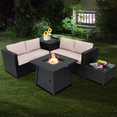 Tangkula 5-Piece Outdoor Patio Set with 50,000 BTU Propane Fire Pit 2 Tangkula 5-Piece Outdoor Patio Set with 50,000 BTU Propane Fire Pit - Image 2