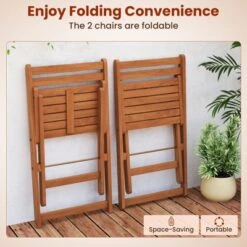 Tangkula 3-Piece Outdoor Wood Bistro Set with Folding Chairs and Dining Table 14 Tangkula 3-Piece Outdoor Wood Bistro Set with Folding Chairs and Dining Table -Tangkula Shop GUEST 70907115 9953 411b 9cd3 04878b2beb15