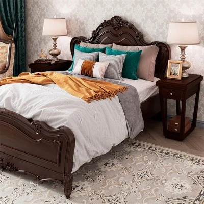 Tangkula 2PCS End Side Table W/ Drawer Shelf Nightstand Rubber Wood Classic Espresso 1 Tangkula 2PCS End Side Table W/ Drawer Shelf Nightstand Rubber Wood Classic Espresso