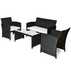Tangkula 4 Piece Outdoor Patio Rattan Furniture Set Black Wicker Cushioned Seat For Garden, Porch, Lawn 15 Tangkula 4 Piece Outdoor Patio Rattan Furniture Set Black Wicker Cushioned Seat For Garden, Porch, Lawn -Tangkula Shop GUEST 70c313af e8c1 4b0f 8f8a c574a3c8a282