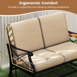 Tangkula 2-Person Outdoor Glider Rocking Chair Loveseat with Extra Thick Cushions -Tangkula Shop GUEST 71092a09 f550 4fb9 ad1b 3c7687f34cb7