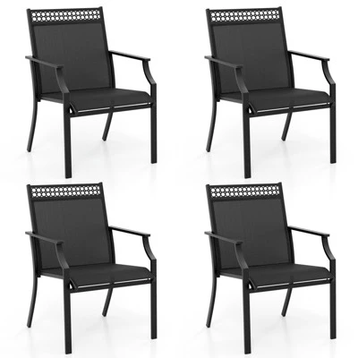 Tangkula 4-Piece All-Weather Patio Dining Chairs with High Back and Armrests 9 Tangkula 4-Piece All-Weather Patio Dining Chairs with High Back and Armrests - Image 9