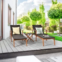 Tangkula 3PCS Chaise Lounge Set 4-Level Folding Chaise Lounge Adjustable Outdoor Beach With Wicker Side Table 12 Tangkula 3PCS Chaise Lounge Set 4-Level Folding Chaise Lounge Adjustable Outdoor Beach With Wicker Side Table -Tangkula Shop GUEST 7137db97 d170 45cd 8916 80d374c44617
