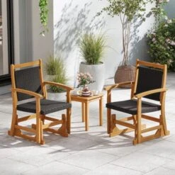 Tangkula 2-Piece Patio Rattan Glider Chair Set with Acacia Wood Frame 12 Tangkula 2-Piece Patio Rattan Glider Chair Set with Acacia Wood Frame -Tangkula Shop GUEST 7149c07c 8026 4bcb bd64 1187e1166698