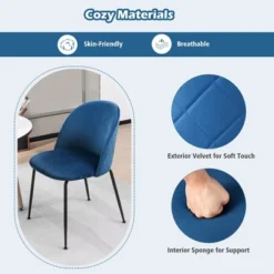 Tangkula Dining Chair Set Of 4 Upholstered Velvet Chair Set W/ Metal Base For Living Room 15 Tangkula Dining Chair Set Of 4 Upholstered Velvet Chair Set W/ Metal Base For Living Room -Tangkula Shop GUEST 71560325 29ea 4c86 af0d 7226e25afdf5