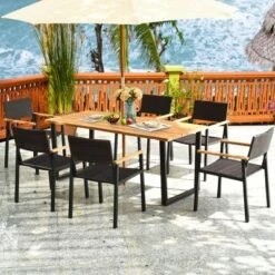 Tangkula Patented 7PCS Patio Garden Dining Set Outdoor Dining Furniture Set W/ Umbrella Hole -Tangkula Shop GUEST 717a1d0d 2fa7 4c11 adfc 6c9d735a719d