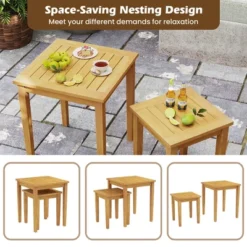 Tangkula 2-Piece Teak Wood Nesting Tables - Space-Saving Outdoor Side Tables 14 Tangkula 2-Piece Teak Wood Nesting Tables - Space-Saving Outdoor Side Tables -Tangkula Shop GUEST 71aa50b6 7a26 491a 9ee3 b472ceba127d