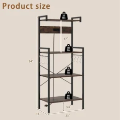 Tangkula Kitchen Bakers Rack W/ Power Outlet 4 Tiers Coffee Bar Table W/ 2 AC Outlets -Tangkula Shop GUEST 71aa9b69 4b23 4472 a72f fc890289cfea