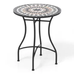Tangkula 24" Bistro Table W/ Ceramic Tile Tabletop Heavy-Duty Metal Structure Patio -Tangkula Shop GUEST 71b50e7e 59fb 473c bba9 c8cce9401c4e