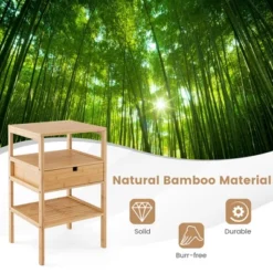 Tangkula Bamboo Nightstands Set Of 2 W/ Pull-out Drawer And Storage Shelf Wood Natural 13 Tangkula Bamboo Nightstands Set Of 2 W/ Pull-out Drawer And Storage Shelf Wood Natural -Tangkula Shop GUEST 71c143c3 2759 4b5b b035 024065e61a77
