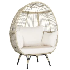 Tangkula Patio Rattan Oversized Wicker Egg Chair Stationary Lounge Basket W/ 4 Soft Cushions 19 Tangkula Patio Rattan Oversized Wicker Egg Chair Stationary Lounge Basket W/ 4 Soft Cushions -Tangkula Shop GUEST 71f753b4 afa7 4f9e b247 05073fe01732