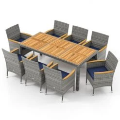 Tangkula 9 Pieces Patio PE Wicker Dining Set Outdoor Acacia Wood Table & Chairs 19 Tangkula 9 Pieces Patio PE Wicker Dining Set Outdoor Acacia Wood Table & Chairs -Tangkula Shop GUEST 72540c4d c6e4 4fb6 9814 3ea7b89da138