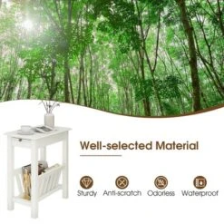 Tangkula 2 PCS Side Table End Table Nightstand W/ Bottom Storage Shelf & Rubber Wood Legs -Tangkula Shop GUEST 727cb8da 9712 4499 8576 7dbe7d7859d4