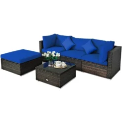 Tangkula 5-Piece Outdoor Patio Sectional Rattan Wicker Sofa Set W/ Cushion -Tangkula Shop GUEST 7286551b f1f0 4b08 8d26 694ccb891a68