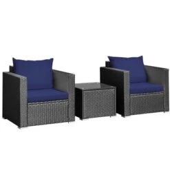 Tangkula 3-Piece Outdoor Rattan Conversation Set - Navy Blue Cushions 18 Tangkula 3-Piece Outdoor Rattan Conversation Set - Navy Blue Cushions -Tangkula Shop GUEST 729ea51d 5f5d 4f2b 88ff 5ecf8052cc01