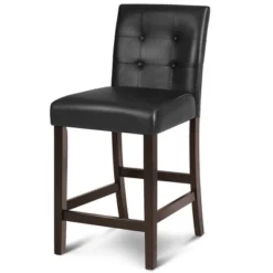 Tangkula Set Of 4 Bar Stools 25inch Counter Height Barstool Pub Chair Rubber Wood Black -Tangkula Shop GUEST 72bd5e89 cea6 458f 9a4a c1224cac4f0d