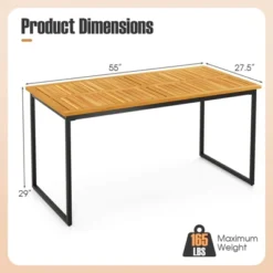 Tangkula 55” Patio Dining Table 6 People Acacia Wood Dining Table With Slatted Tabletop U-shaped Frame Adjustable Foot Pads 16 Tangkula 55” Patio Dining Table 6 People Acacia Wood Dining Table With Slatted Tabletop U-shaped Frame Adjustable Foot Pads -Tangkula Shop GUEST 7364dbe5 209a 4a60 a4c1 32506c55eea8