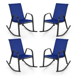 Tangkula 4 PCS Patio Rocking Chair Outdoor Ergonomic Rockers W/ Breathable Fabric Seat Navy 13 Tangkula 4 PCS Patio Rocking Chair Outdoor Ergonomic Rockers W/ Breathable Fabric Seat Navy -Tangkula Shop GUEST 73f941ba 3877 4669 83a5 7b145bdbe3ed