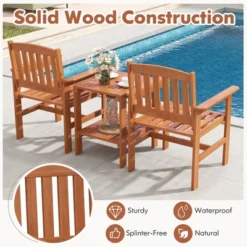 Tangkula 3-Piece Outdoor Solid Wood Bistro Set with Umbrella Hole Table -Tangkula Shop GUEST 74014b2c b5d3 427b ba1a 2b09a150daaf