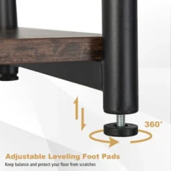 Tangkula 3-Tier Industrial Side Table Nightstand With Removable Mesh Metal Shelf Adjustable Leveling Foot Pads End Table -Tangkula Shop GUEST 74c5b943 eb7a 435e 9e94 c6cb2e967058