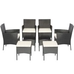 Tangkula 8PCS Outdoor Conversation Furniture Set Patio PE Rattan Sofa Set W/ Tables & Ottoman -Tangkula Shop GUEST 7601e3c0 4827 410e 93e4 bfda244171f9