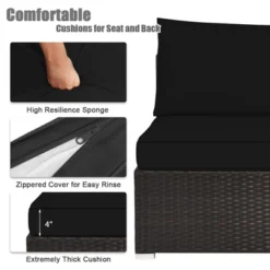 Tangkula 6-Piece Rattan Outdoor Sectional Sofa Set - Modern Patio Furniture with Black Cushions 13 Tangkula 6-Piece Rattan Outdoor Sectional Sofa Set - Modern Patio Furniture with Black Cushions -Tangkula Shop GUEST 7664a93f 5b64 404a 94a3 20d52edc7f37