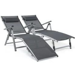Tangkula 2PCS Patio Lounge Chair: Rustproof Aluminum Folding Chaise -Tangkula Shop GUEST 76669c0e e16b 4bd4 ab47 5724184c9d95