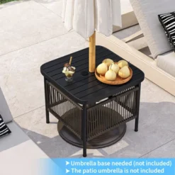 Tangkula 2 PCS Outdoor PE Rattan Side Table W/ 1.57" Umbrella Hole Square Patio End Table 11 Tangkula 2 PCS Outdoor PE Rattan Side Table W/ 1.57" Umbrella Hole Square Patio End Table -Tangkula Shop GUEST 7686b0ab 9ec6 468a ae21 1c6469cdf880