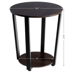 Tangkula 2 PCS 2-Tier Industrial Round End Table Metal Sofa Side Table With Storage Shelf 12 Tangkula 2 PCS 2-Tier Industrial Round End Table Metal Sofa Side Table With Storage Shelf -Tangkula Shop GUEST 7696da46 13c9 4dc4 bffb ff33c789be76