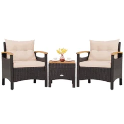 Tangkula 3-Piece Patio Rattan Conversation Set with Cozy Acacia Wood 9 Tangkula 3-Piece Patio Rattan Conversation Set with Cozy Acacia Wood -Tangkula Shop GUEST 76bad78d a3fa 4445 b65b 6016581ba95a