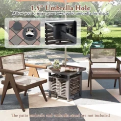 Tangkula 21.5" PE Rattan Outdoor Side Table with Resin Tabletop & Umbrella Hole 13 Tangkula 21.5" PE Rattan Outdoor Side Table with Resin Tabletop & Umbrella Hole -Tangkula Shop GUEST 76e4b4e2 5a14 4153 a7f4 be6046fd5534