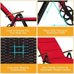 Tangkula Foldable Beach Sling Chair with 7 Adjustable Positions & Cushion -Tangkula Shop GUEST 775590c8 f503 486d b3e4 3a52a8068ba6