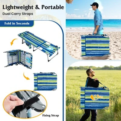 Tangkula 2 PCS Folding Chaise Lounge Chair Sunbathing Recliner with Face Hole 6 Tangkula 2 PCS Folding Chaise Lounge Chair Sunbathing Recliner with Face Hole - Image 6