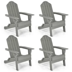 Tangkula 4-Piece Folding Adirondack Chair Set with Cup Holder - Weather Resistant Patio Seating 19 Tangkula 4-Piece Folding Adirondack Chair Set with Cup Holder - Weather Resistant Patio Seating -Tangkula Shop GUEST 78416d2f 9f4d 499a 89db a5574e7b2270