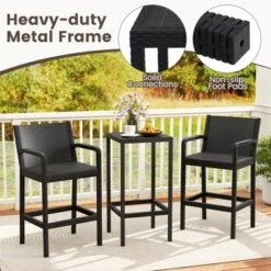 Tangkula 3 Piece Patio Bar Set Bistro Table & Chairs W/ Heavy-Duty Metal Frame -Tangkula Shop GUEST 7842fb0b 492f 4af4 9902 69a15da3ef76