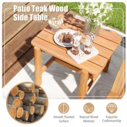 Tangkula Patio Teak Wood Side Table with Slatted Tabletop -Tangkula Shop GUEST 78ae18d2 ac56 4a13 b306 682e84f1edb7