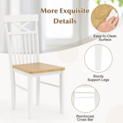 Tangkula Farmhouse Dining Chair Set Of 4 Wooden Kitchen Chair W/ Rubber Wood Frame 13 Tangkula Farmhouse Dining Chair Set Of 4 Wooden Kitchen Chair W/ Rubber Wood Frame -Tangkula Shop GUEST 78b61ab6 4c02 4ceb 8ac2 70f2c975d0ae