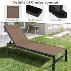 Tangkula Aluminum Adjustable Patio Chaise Lounge Chair - 6-Position Backrest -Tangkula Shop GUEST 79102ddc 41e5 46ab 9964 67a0b4513fa7